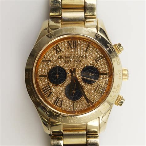 michael kors black layton chronograph glitz watch|Michael Kors Layton Wristwatches for sale .